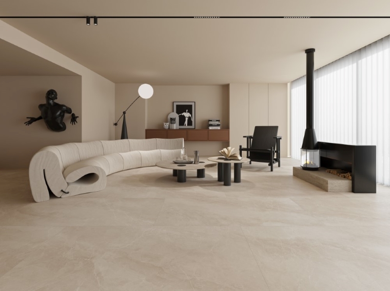 Phòng khách thanh lịch, tối giản cùng gạch  Trung Quốc HLTQ918037EL