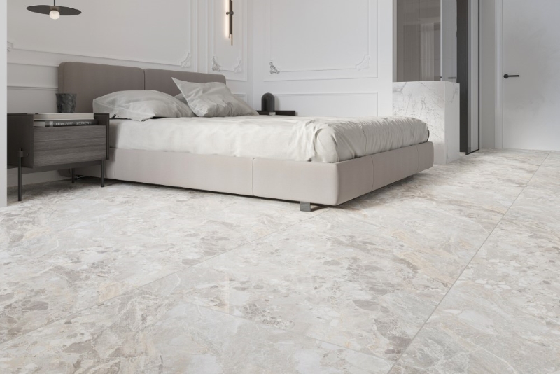 Không gian phòng ngủ vừa thoáng vừa hiện đại với gạch 80x80 Á Mỹ 21.B.880.8816 