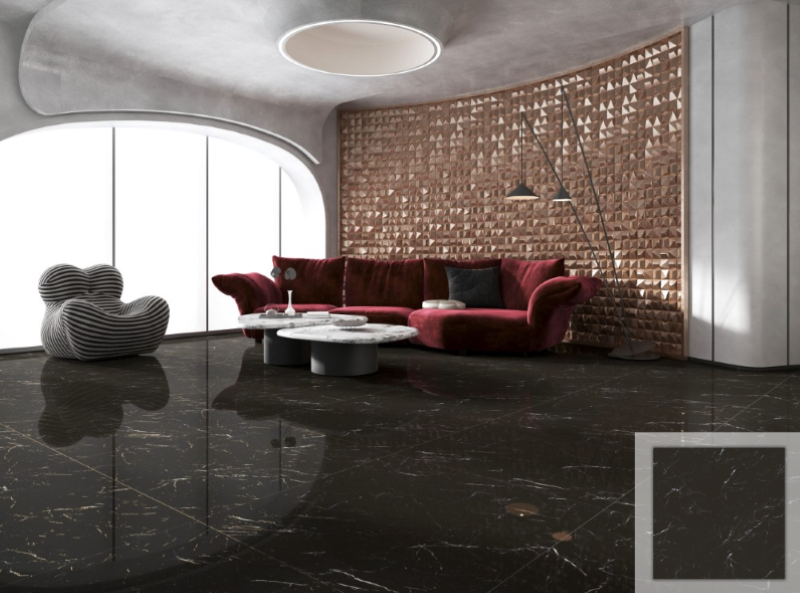 Gạch 100x100 cm Trung Quốc HLTQ110010HD vân đá đen luxury