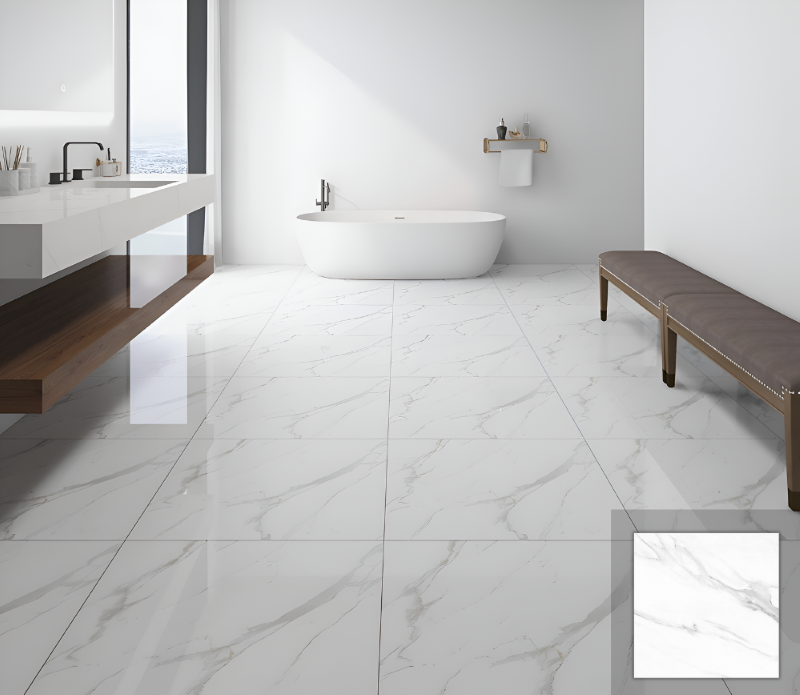 Gạch 60x60 vân đá trắng khói Trung Quốc HLTQ66001EL vừa sang trọng vừa thanh lịch