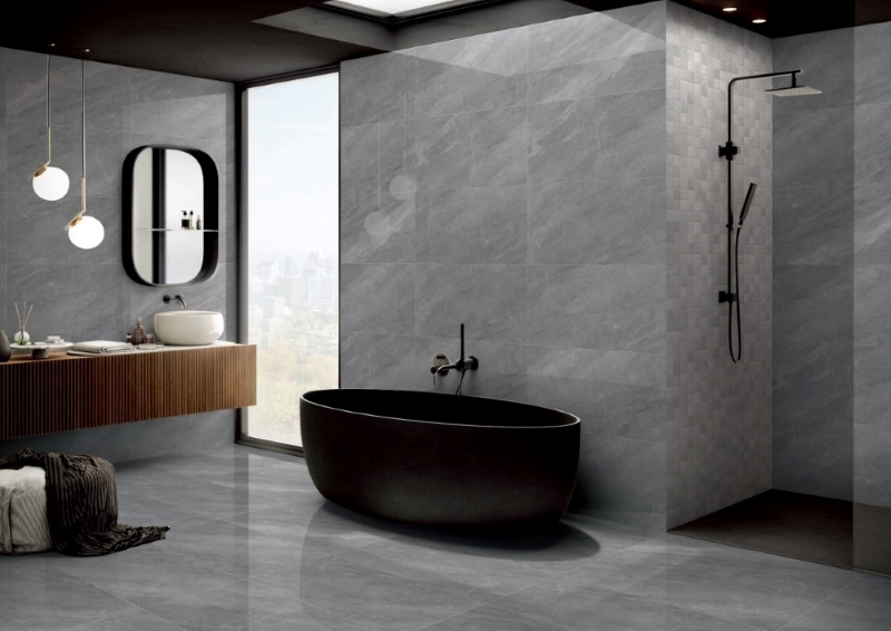 Gạch lát nền màu xám tông đậm