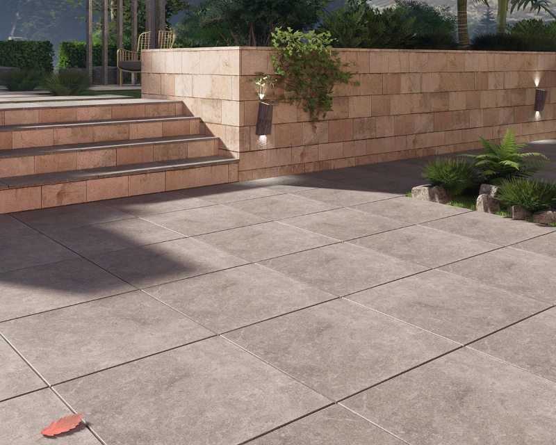 Gạch lát sân kiểu thẳng hàng 