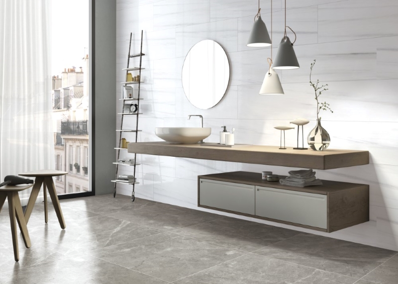 Gạch Trung Quốc HLTQ612024EL màu trắng ốp nhà tắm