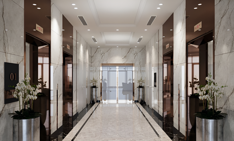 Gạch ốp tường hành lang