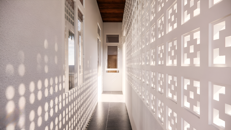 Gạch thông gió có lấy sáng tốt cho khu vực hành lang