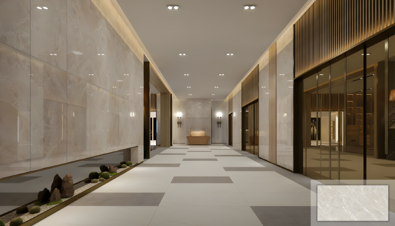 Gạch vân đá ốp hành lang