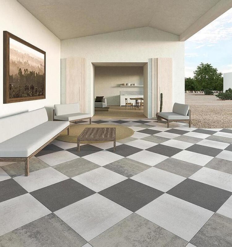 Lát gạch kiểu bàn cờ đẹp mắt