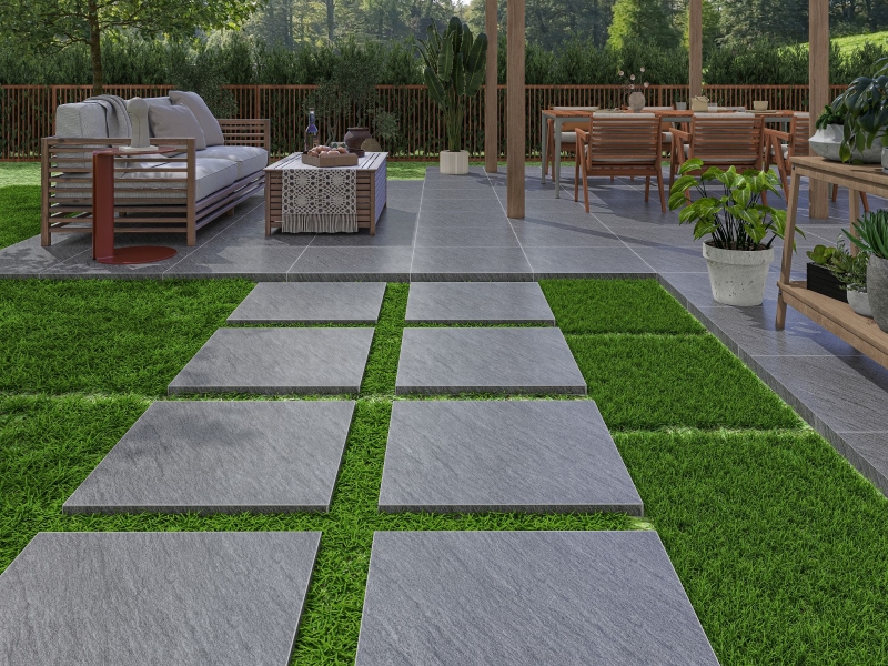 Lát sân vườn theo lối đi