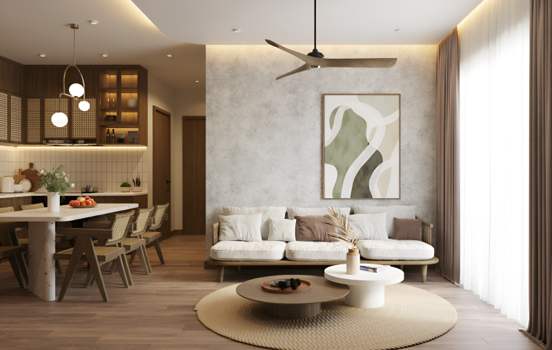 Cách phối màu phòng khách phong cách Bắc Âu