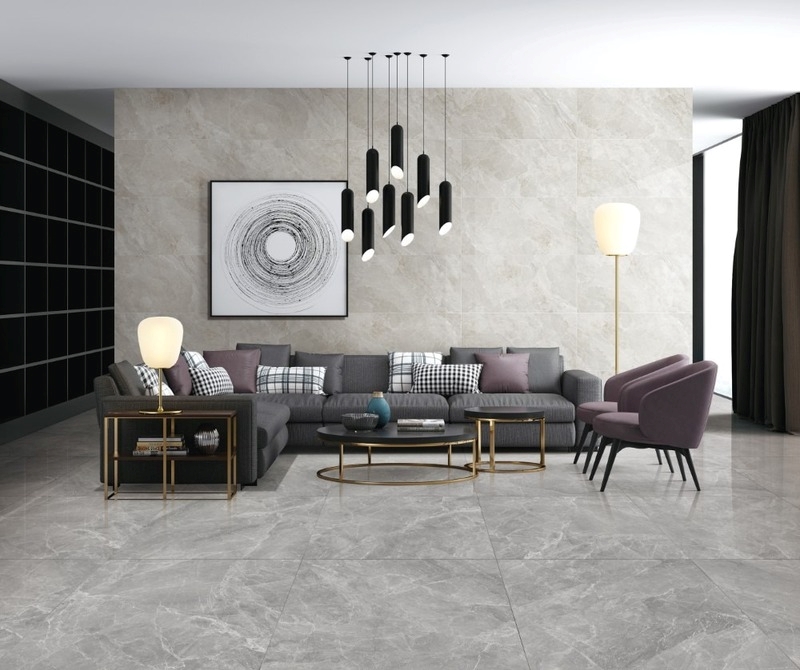 Phòng khách tông xám thanh lịch, sạch sẽ 