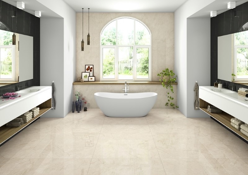 Gạch Tây Ban Nha HLT120009H8 màu vàng lát phòng tắm