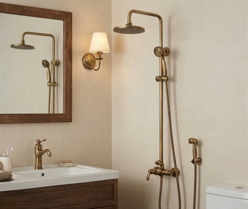 Kiểu dáng sen tắm đồng bộ với phong cách thiết kế tổng thể