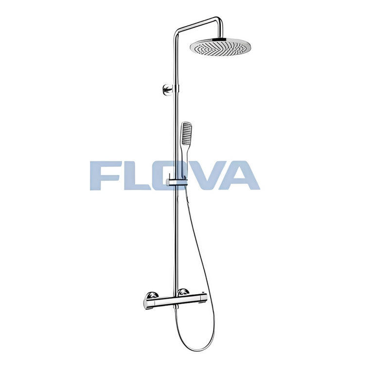Củ sen nhiệt độ 2 tay điều khiển tách biệt của Flova FH 8453-675, giúp thao tác chỉnh nhiệt và lưu lượng nước rõ ràng, dễ dùng hơn