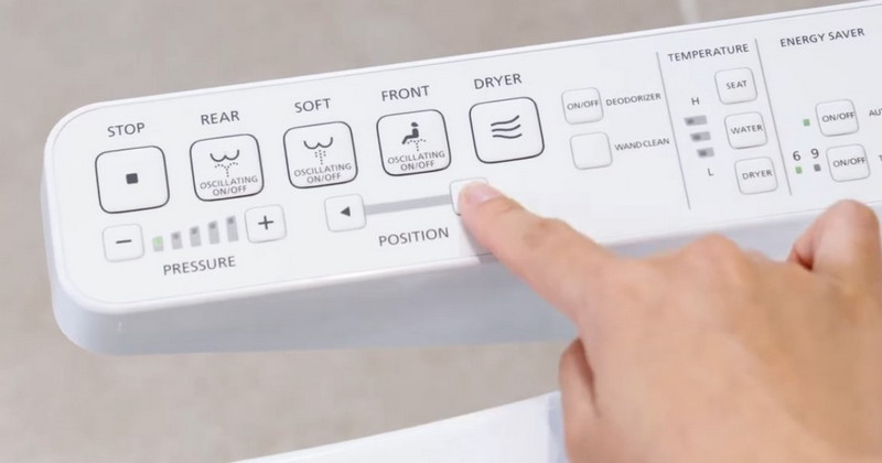 Nhấn POSITION để điều chỉnh vị trí vòi theo mức độ