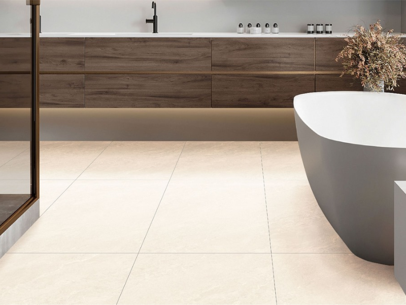 Phòng tắm và nhà vệ sinh được lát gạch Viglacera SOK Q06 mang lại cảm giác thư giãn và an toàn hơn