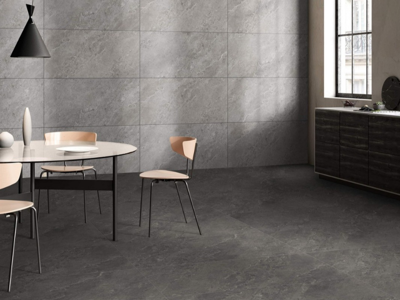 Bề mặt men matt của gạch Viglacera 60x120 giúp không gian thêm sang trọng, dễ dàng vệ sinh