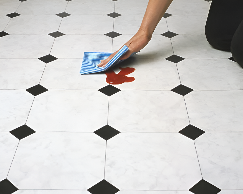 Khu vực nhà bếp rất dễ bám bẩn từ các loại gia vị nấu nướng