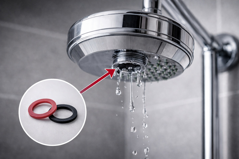 Vòi sen rỉ nước do lắp đặt thiếu linh kiện