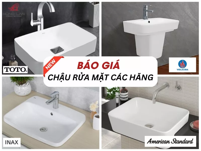 Báo giá chậu rửa mặt các thương hiệu chính hãng, cập nhật mới nhất