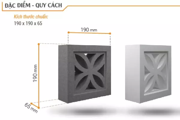 Kích thước gạch bông gió trang trí