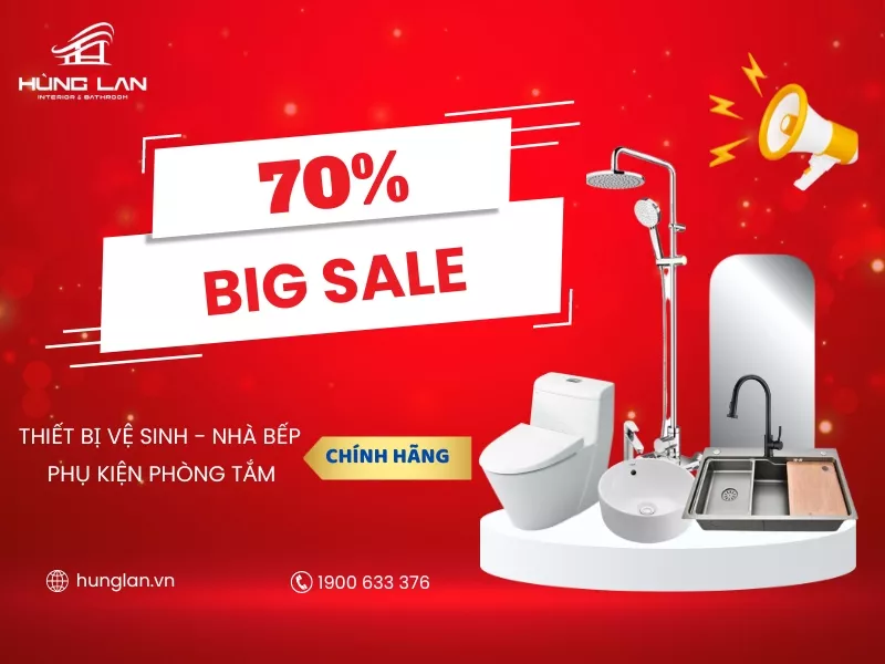 Sale đến 70% thiết bị vệ sinh, nhà bếp tại “Hùng Lan xả kho”