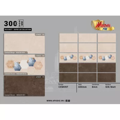Bộ gạch ốp 30x60 Apodio M36CB1050 – M36CB1051D – M36CB1051