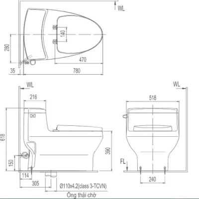 Bồn Cầu 1 Khối Inax AC-4005VN