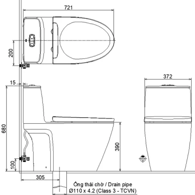 Bồn Cầu 1 Khối Inax AC-902VN-2