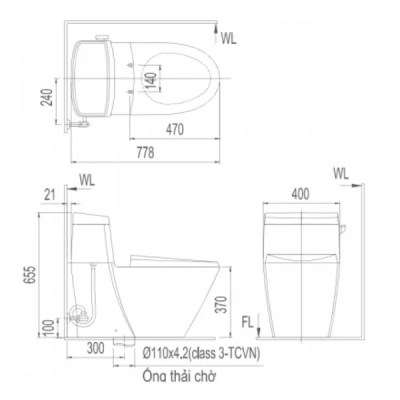 Bồn Cầu 1 Khối Inax AC-918VRN-1