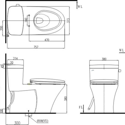Bồn Cầu 1 Khối Inax AC-991VRN