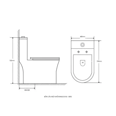 Bồn Cầu 1 Khối Rangos RG-8092
