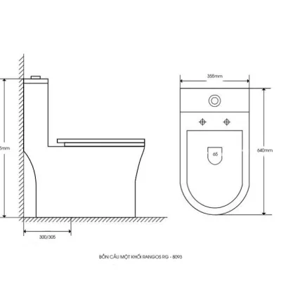 Bồn Cầu 1 Khối Rangos RG-8093