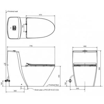Bồn cầu nắp rửa cơ Inax AC-919R+CW-S15VN