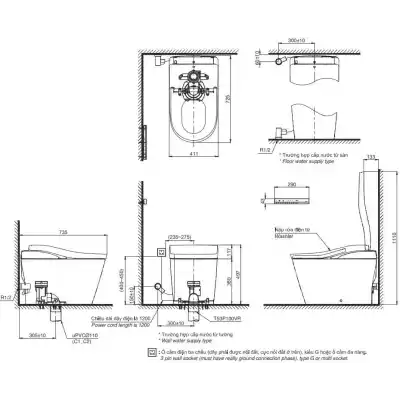 Bồn cầu thông minh TOTO CS911VT/TCF87120GAA/T53P100VR