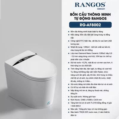 Bồn Cầu Thông Minh Tự Động Rangos RG-AF8002