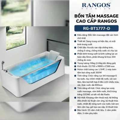 Bồn Tắm Đặt Sàn Rangos RG-BT1777-D