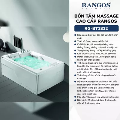 Bồn Tắm Đặt Sàn Rangos RG-BT1812