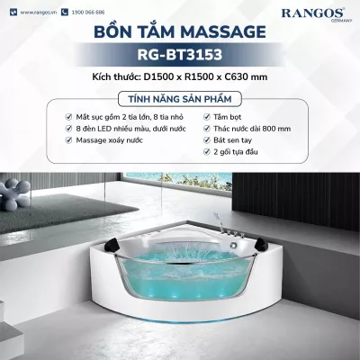 Bồn Tắm Massage Rangos RG-BT3153