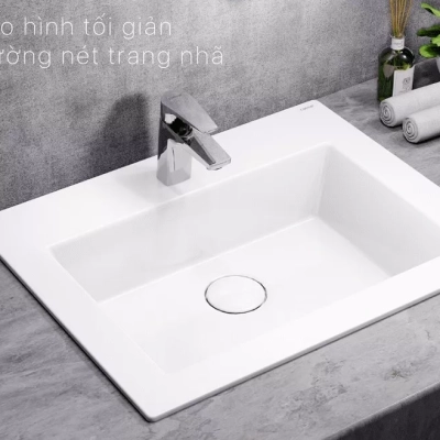 Chậu rửa đặt bàn dương vành Caesar LF5017