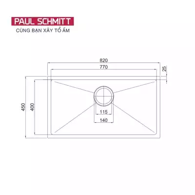 Chậu rửa bát Paul Schmitt PA8245-U