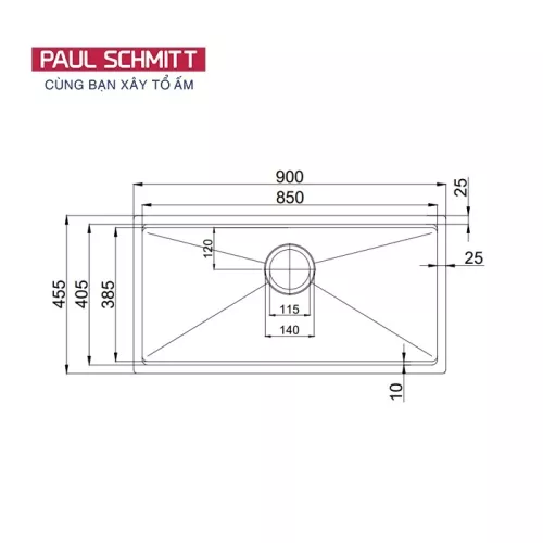 Chậu rửa bát Paul Schmitt PA90455-UD