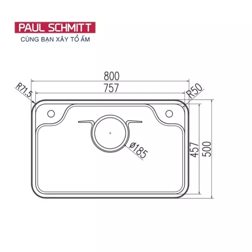 Chậu rửa bát Paul Schmitt PAM8050-TE