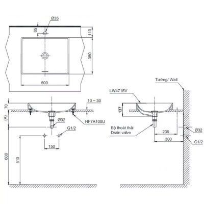 Chậu rửa đặt bàn TOTO LT4715G19