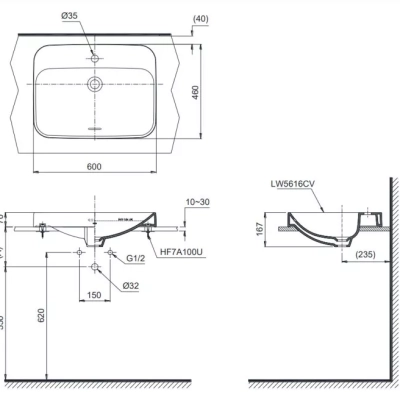 Chậu rửa đặt bàn TOTO LT5616C
