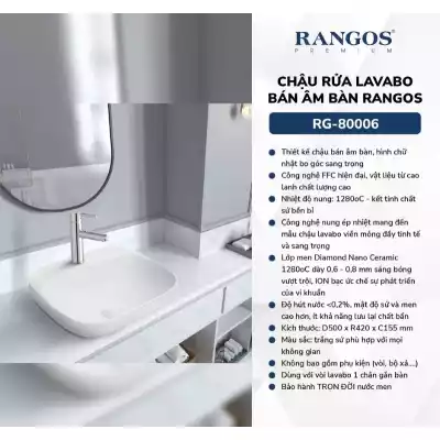 Chậu Rửa Mặt Bán Âm Bàn Rangos RG-80006