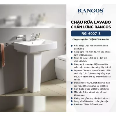 Chậu Rửa Mặt Chân Dài Rangos RG-6007-3