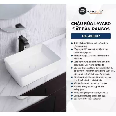 Chậu Rửa Mặt Đặt Bàn Rangos RG-80002