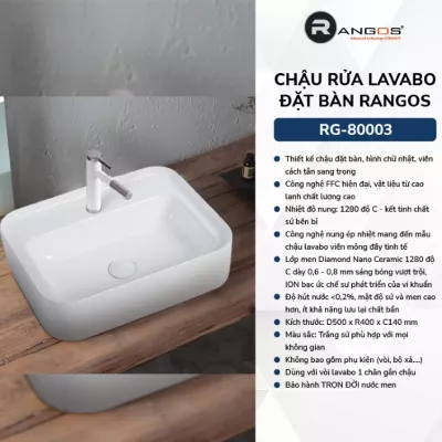 Chậu Rửa Mặt Đặt Bàn Rangos RG-80003