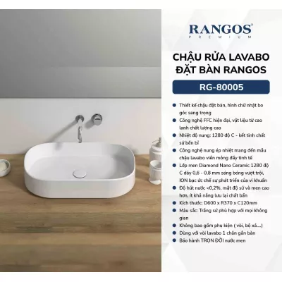 Chậu Rửa Mặt Đặt Bàn Rangos RG-80005