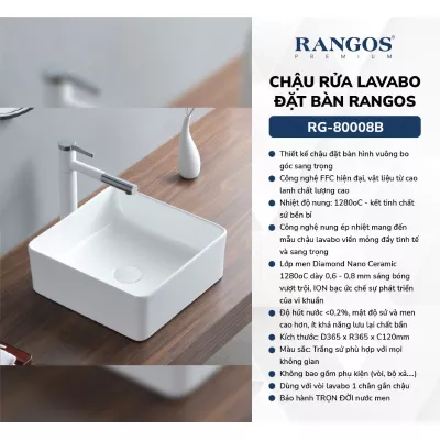 Chậu Rửa Mặt Đặt Bàn Rangos RG-80008B